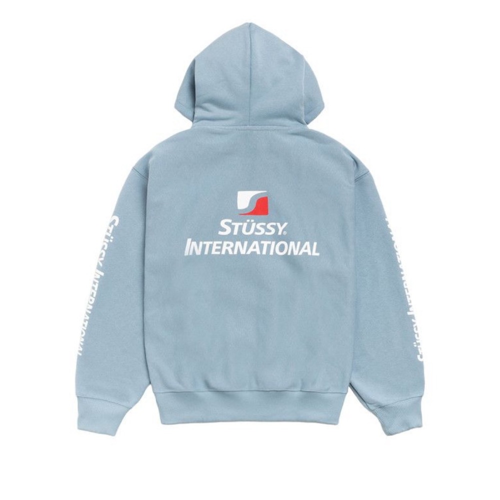 NWT Stussy International Zip Hoodie ‘Slate’ Men's Light Blue Hoodie size large